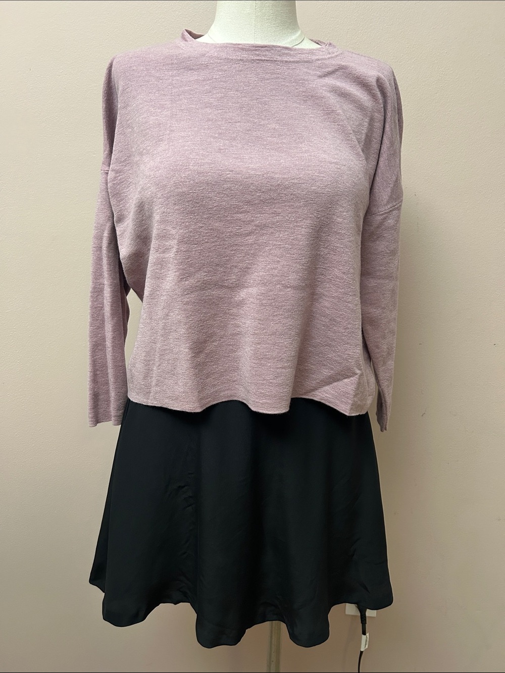 Eileen Fisher SuperFine Wool Soft Mauve Crewneck Sweater L